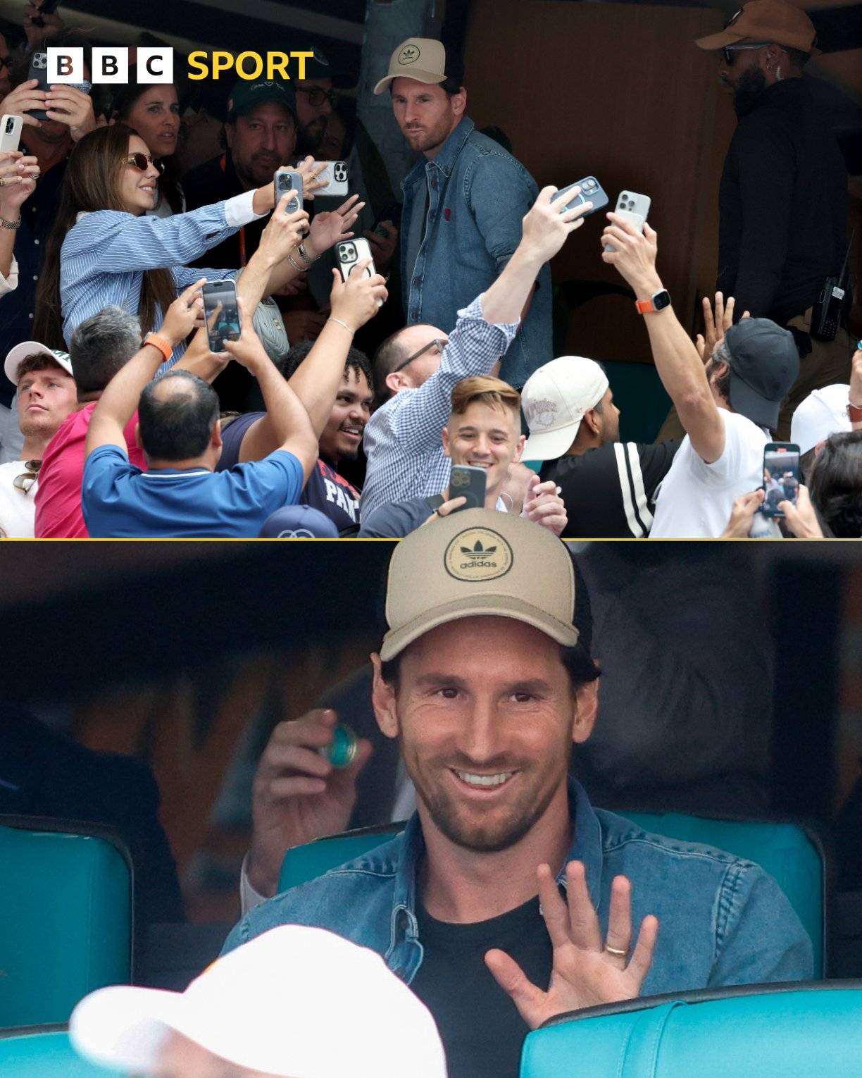 梅西看德约科维奇打网球！后者：我很荣幸！